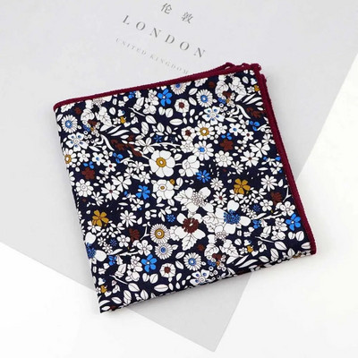 100% pamuk otisnuta maramica od meke tkanine cvjetni rupčić za muškarce s džepnim kvadratom moderan poklon dodaci za večeru za zabavu visoke kvalitete