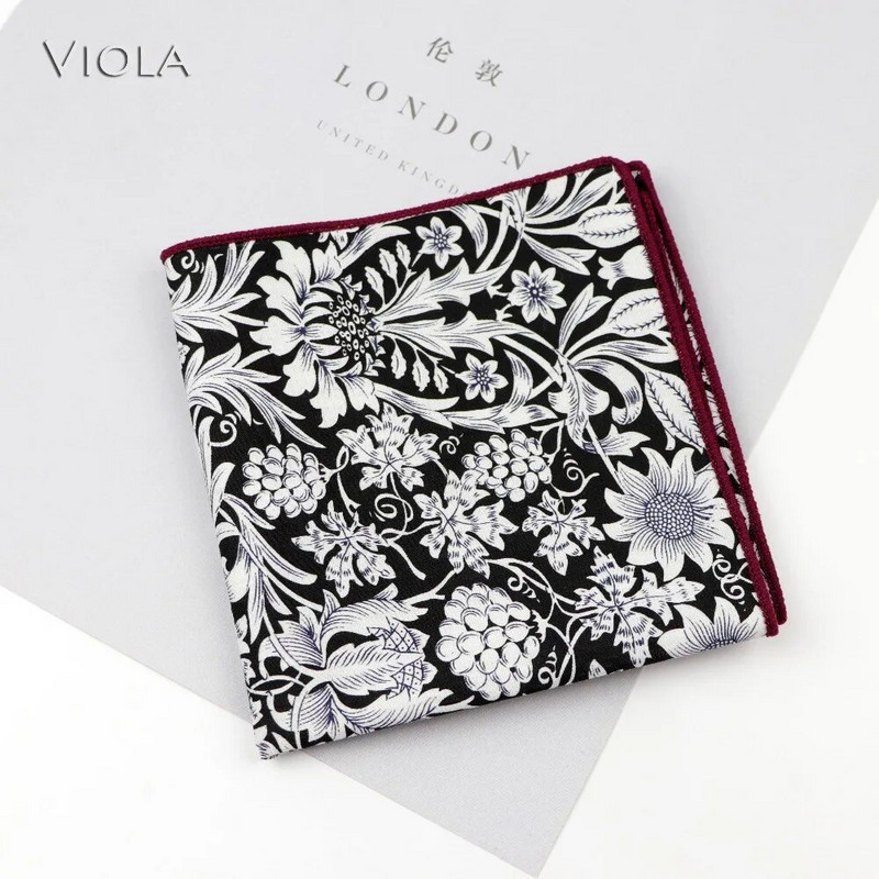 100% pamuk otisnuta maramica od meke tkanine cvjetni rupčić za muškarce s džepnim kvadratom moderan poklon dodaci za večeru za zabavu visoke kvalitete