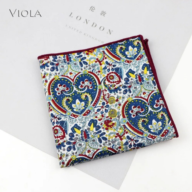 100% pamuk otisnuta maramica od meke tkanine cvjetni rupčić za muškarce s džepnim kvadratom moderan poklon dodaci za večeru za zabavu visoke kvalitete