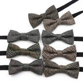 Novi stil dječje vunene leptir-mašne za dječake. Poslovna leptir-mašna za bebe, dijete, leptir, jednobojna kravata, uniseks leptir-kravata u engleskom stilu