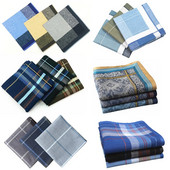 Tiszta pamut férfi zsebkendők kockás csíkos kiváló minőségű zseb négyzetes vintage kockás klasszikus izzadságelnyelő törölköző 3db ajándék