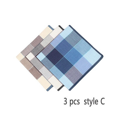 Tiszta pamut férfi zsebkendők kockás csíkos kiváló minőségű zseb négyzetes vintage kockás klasszikus izzadságelnyelő törölköző 3db ajándék