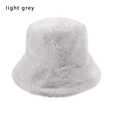 1 τεμ. ψεύτικη γούνα Χειμερινό ζεστό καπέλο ψαρά για γυναίκες μόδα μονόχρωμο καπέλο διακοπών Παχύ μαλακό καπέλο κουβά Νέα άφιξη
