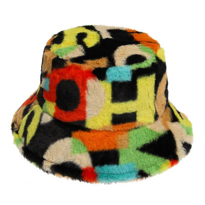 1 τεμ. ψεύτικη γούνα Χειμερινό ζεστό καπέλο ψαρά για γυναίκες μόδα μονόχρωμο καπέλο διακοπών Παχύ μαλακό καπέλο κουβά Νέα άφιξη