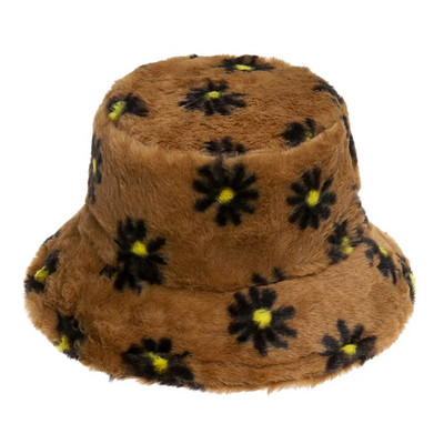 1 τεμ. ψεύτικη γούνα Χειμερινό ζεστό καπέλο ψαρά για γυναίκες μόδα μονόχρωμο καπέλο διακοπών Παχύ μαλακό καπέλο κουβά Νέα άφιξη