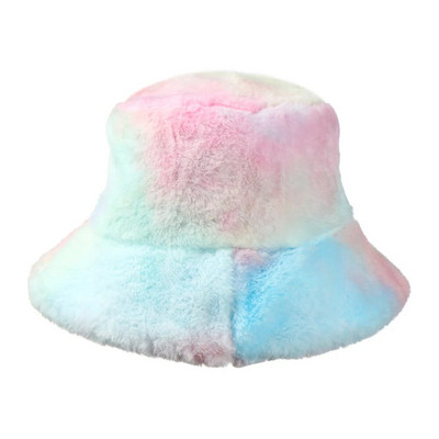 1 τεμ. ψεύτικη γούνα Χειμερινό ζεστό καπέλο ψαρά για γυναίκες μόδα μονόχρωμο καπέλο διακοπών Παχύ μαλακό καπέλο κουβά Νέα άφιξη