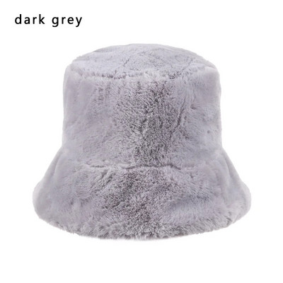 1 τεμ. ψεύτικη γούνα Χειμερινό ζεστό καπέλο ψαρά για γυναίκες μόδα μονόχρωμο καπέλο διακοπών Παχύ μαλακό καπέλο κουβά Νέα άφιξη