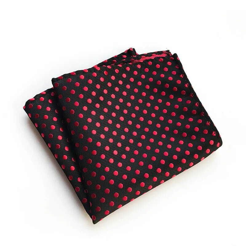 Új selyem zsebkendő férfinak Rózsaszín piros fekete rácspontos csíkos férfi négyzet alakú zsebes esküvői parti öltöny zsebkendő
