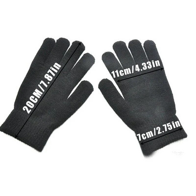 1 par pletenih vunenih rukavica za par, jednobojnih rukavica za pune prste, toplije ruke, muške, ženske rukavice, deblje biciklističke rukavice