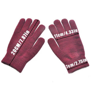 1 par pletenih vunenih rukavica za par, jednobojnih rukavica za pune prste, toplije ruke, muške, ženske rukavice, deblje biciklističke rukavice