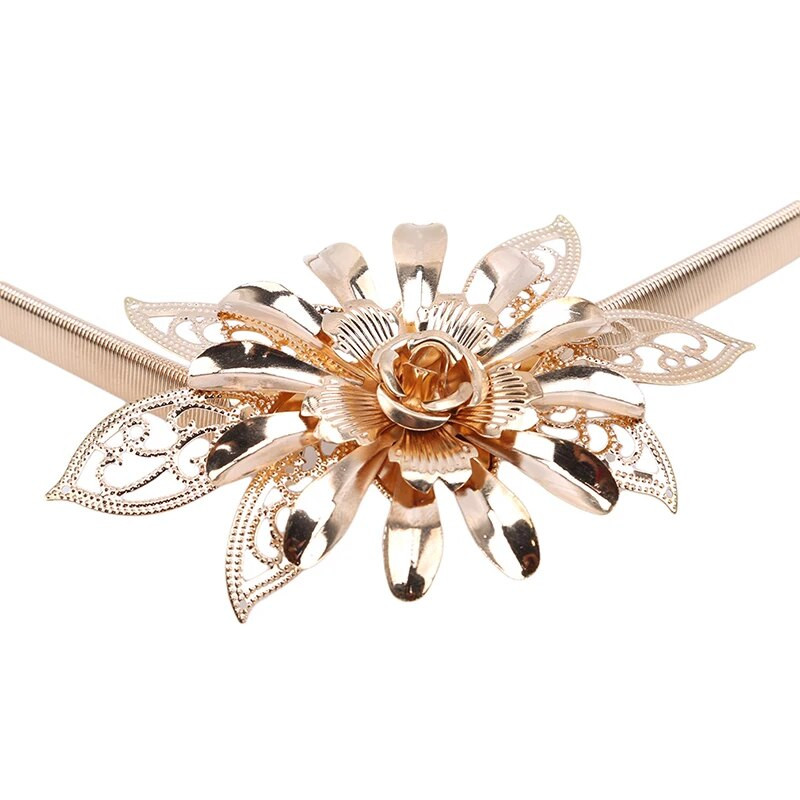 Luksusa jostas dizainera zelta ziedu ķēde vidukļa jostas korsetes josta kleitai jostasvietas jostas sievietēm Cummerbunds