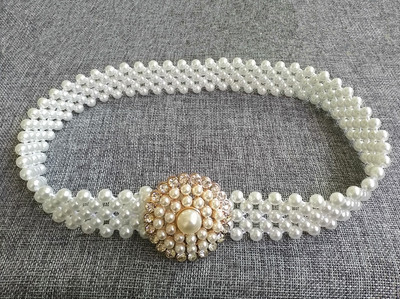 Elegáns női Pearl derék öv rugalmas csatos lánc öv női lány ruha kristály pántos luxus márka