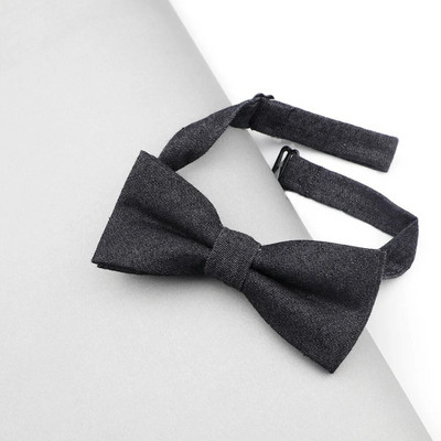 Vienkrāsainas zīdaiņu tauriņu kaklasaites zēniem bērniem džinsa tauriņš smokings kokvilnas tauriņš kaklasaite tauriņš