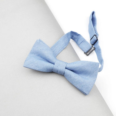 Vienkrāsainas zīdaiņu tauriņu kaklasaites zēniem bērniem džinsa tauriņš smokings kokvilnas tauriņš kaklasaite tauriņš