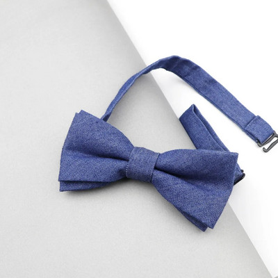 Vienkrāsainas zīdaiņu tauriņu kaklasaites zēniem bērniem džinsa tauriņš smokings kokvilnas tauriņš kaklasaite tauriņš