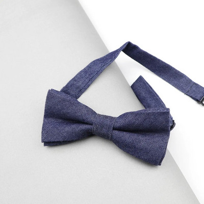 Vienkrāsainas zīdaiņu tauriņu kaklasaites zēniem bērniem džinsa tauriņš smokings kokvilnas tauriņš kaklasaite tauriņš