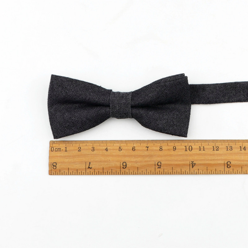 Vienkrāsainas zīdaiņu tauriņu kaklasaites zēniem bērniem džinsa tauriņš smokings kokvilnas tauriņš kaklasaite tauriņš