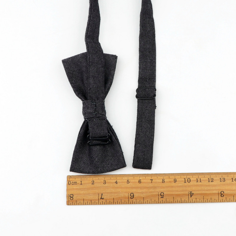 Vienkrāsainas zīdaiņu tauriņu kaklasaites zēniem bērniem džinsa tauriņš smokings kokvilnas tauriņš kaklasaite tauriņš