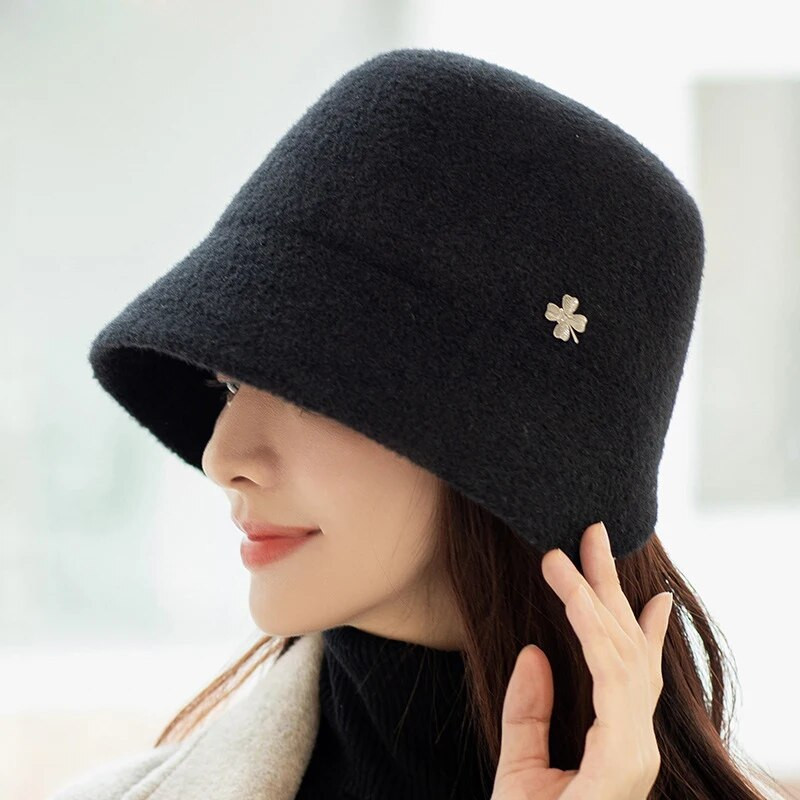 Nova ženska kapa za jesen i zimu Jednobojni šešir Vunena topla pletena kapa Modni šešir za tinejdžere Šešir od filca