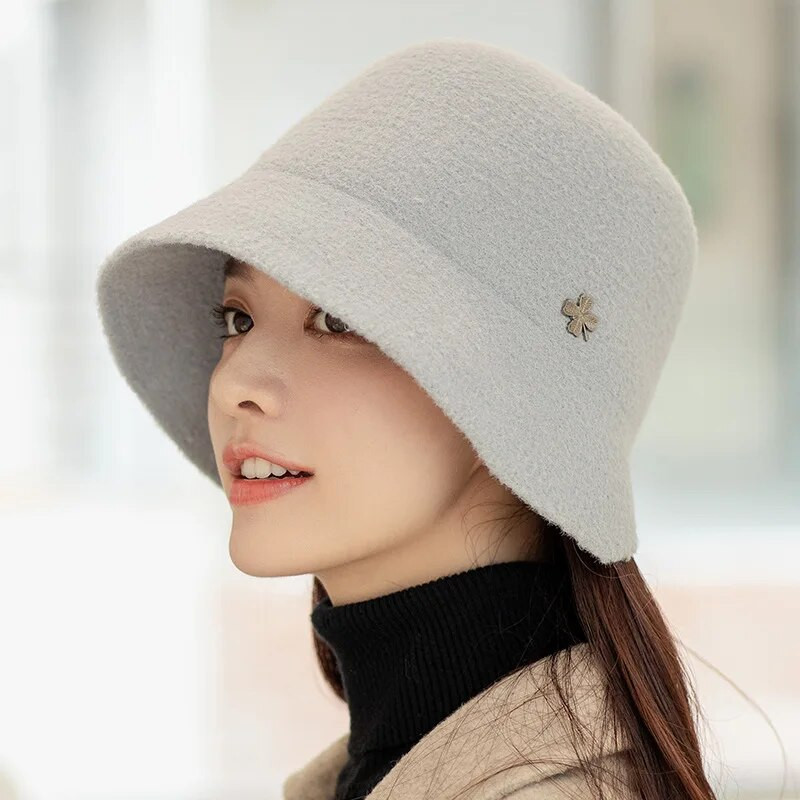 Nova ženska kapa za jesen i zimu Jednobojni šešir Vunena topla pletena kapa Modni šešir za tinejdžere Šešir od filca