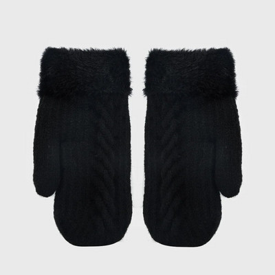 Korejske plus baršunaste pletene vunene slatke twist hladne biciklističke rukavice Ženske zimske pune prste dvoslojne debele tople rukavice za vožnju R6