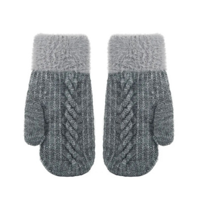 Korejske plus baršunaste pletene vunene slatke twist hladne biciklističke rukavice Ženske zimske pune prste dvoslojne debele tople rukavice za vožnju R6