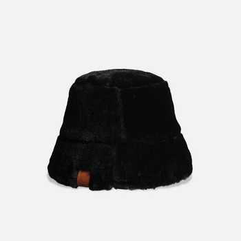 Модна зимна плюшена шапка от изкуствена кожа с леопардов принт Дамска топла слънчева шапка на открито Мека кадифена дамска панама рибарска шапка