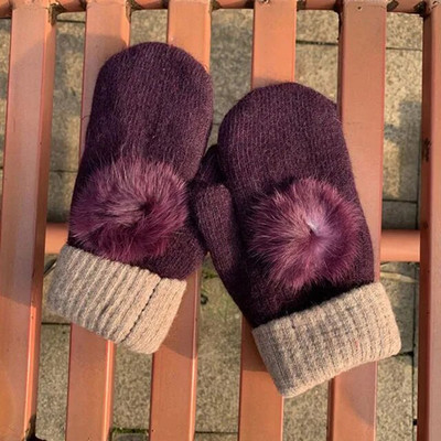 Korejske ženske plus baršunasto podebljano zečje krzno pune prstiju biciklističke tople rukavice zimske vunene pletene plišane vozačke rukavice od kašmira G103