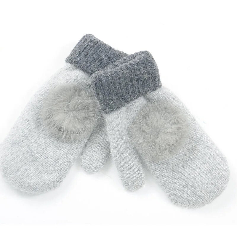 Korejske ženske plus baršunasto podebljano zečje krzno pune prstiju biciklističke tople rukavice zimske vunene pletene plišane vozačke rukavice od kašmira G103