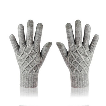 Unisex Χειμερινό μονό στρώμα αντιολισθητικά ελαστικά ζεστά γάντια οδήγησης Γυναικεία χειμωνιάτικα ζακάρ πλέξη με οθόνη αφής ποδηλατικά γάντια L74