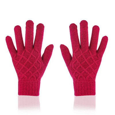 Unisex ziemas viena slāņa neslīdoši elastīgi silti braukšanas cimdi ziemas sievietēm žakarda vilnas trikotāžas skārienekrāna riteņbraukšanas dūraiņi L74