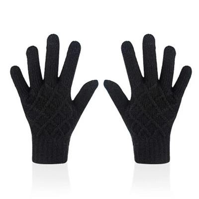 Unisex ziemas viena slāņa neslīdoši elastīgi silti braukšanas cimdi ziemas sievietēm žakarda vilnas trikotāžas skārienekrāna riteņbraukšanas dūraiņi L74