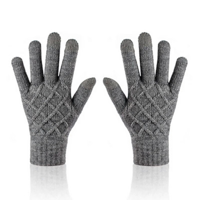 Unisex ziemas viena slāņa neslīdoši elastīgi silti braukšanas cimdi ziemas sievietēm žakarda vilnas trikotāžas skārienekrāna riteņbraukšanas dūraiņi L74