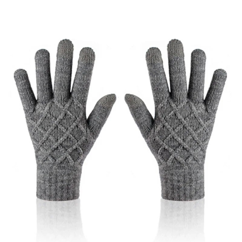 Unisex ziemas viena slāņa neslīdoši elastīgi silti braukšanas cimdi ziemas sievietēm žakarda vilnas trikotāžas skārienekrāna riteņbraukšanas dūraiņi L74