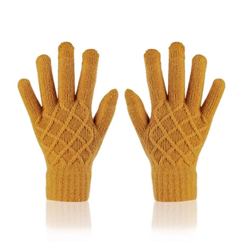 Unisex ziemas viena slāņa neslīdoši elastīgi silti braukšanas cimdi ziemas sievietēm žakarda vilnas trikotāžas skārienekrāna riteņbraukšanas dūraiņi L74