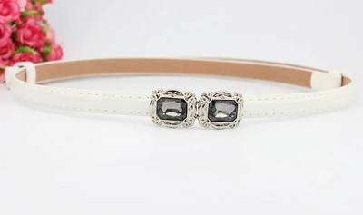 Μόδα γυναικεία δερμάτινη ζώνη PU ρυθμιζόμενη λεπτή ζώνη μέσης λεπτή λευκή αγελάδα Γυαλιστερή vintage αγκράφα από κράμα για γυναίκες σχεδιαστές φορεμάτων