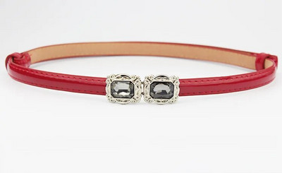 Μόδα γυναικεία δερμάτινη ζώνη PU ρυθμιζόμενη λεπτή ζώνη μέσης λεπτή λευκή αγελάδα Γυαλιστερή vintage αγκράφα από κράμα για γυναίκες σχεδιαστές φορεμάτων