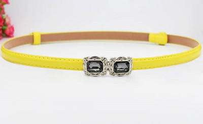 Μόδα γυναικεία δερμάτινη ζώνη PU ρυθμιζόμενη λεπτή ζώνη μέσης λεπτή λευκή αγελάδα Γυαλιστερή vintage αγκράφα από κράμα για γυναίκες σχεδιαστές φορεμάτων