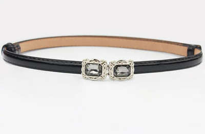 Μόδα γυναικεία δερμάτινη ζώνη PU ρυθμιζόμενη λεπτή ζώνη μέσης λεπτή λευκή αγελάδα Γυαλιστερή vintage αγκράφα από κράμα για γυναίκες σχεδιαστές φορεμάτων