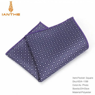 Paisley virágos férfi selyem szatén zseb négyzet alakú Hanky jacquard szőtt klasszikus esküvői zsebkendő Vintage Dot Hankies