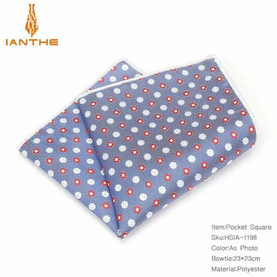 Paisley virágos férfi selyem szatén zseb négyzet alakú Hanky jacquard szőtt klasszikus esküvői zsebkendő Vintage Dot Hankies