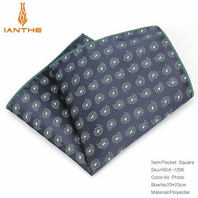 Paisley virágos férfi selyem szatén zseb négyzet alakú Hanky jacquard szőtt klasszikus esküvői zsebkendő Vintage Dot Hankies