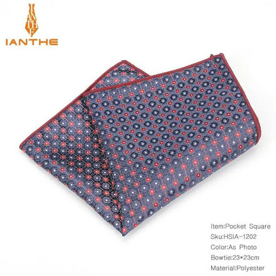 Paisley virágos férfi selyem szatén zseb négyzet alakú Hanky jacquard szőtt klasszikus esküvői zsebkendő Vintage Dot Hankies