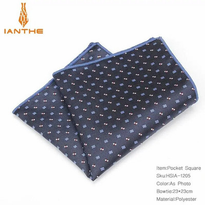 Paisley virágos férfi selyem szatén zseb négyzet alakú Hanky jacquard szőtt klasszikus esküvői zsebkendő Vintage Dot Hankies