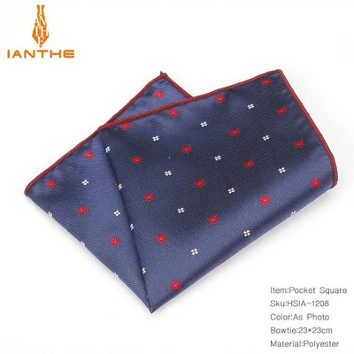 Paisley virágos férfi selyem szatén zseb négyzet alakú Hanky jacquard szőtt klasszikus esküvői zsebkendő Vintage Dot Hankies