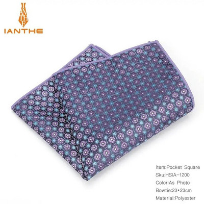 Paisley virágos férfi selyem szatén zseb négyzet alakú Hanky jacquard szőtt klasszikus esküvői zsebkendő Vintage Dot Hankies