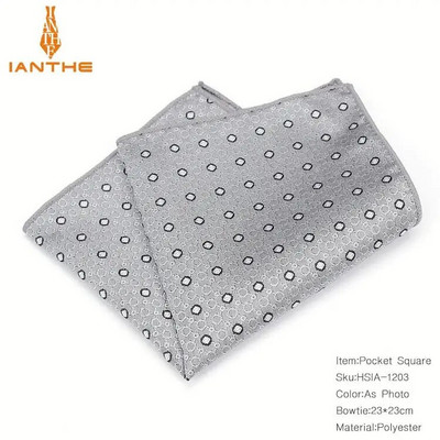 Paisley virágos férfi selyem szatén zseb négyzet alakú Hanky jacquard szőtt klasszikus esküvői zsebkendő Vintage Dot Hankies