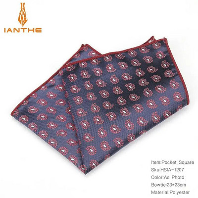 Paisley virágos férfi selyem szatén zseb négyzet alakú Hanky jacquard szőtt klasszikus esküvői zsebkendő Vintage Dot Hankies