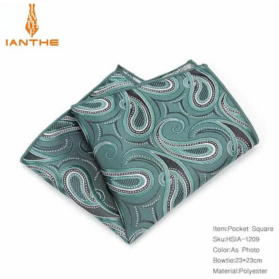 Paisley virágos férfi selyem szatén zseb négyzet alakú Hanky jacquard szőtt klasszikus esküvői zsebkendő Vintage Dot Hankies