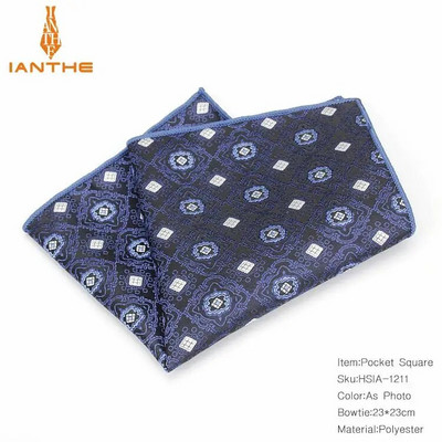 Paisley virágos férfi selyem szatén zseb négyzet alakú Hanky jacquard szőtt klasszikus esküvői zsebkendő Vintage Dot Hankies